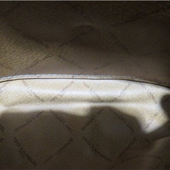 Ted Lapidus Vintage 80's thick Italian leather embossed crossbody messenger bag - Picture 7 of 15